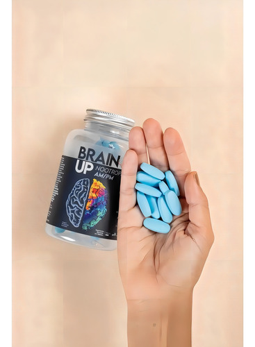 Nootrópico Brain Up Am/pm 60 Tabletes True Source Sabor Sem Sabor