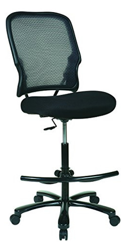 Office Star Big Mans Dark Airgrid Parte Trasera Con Asiento