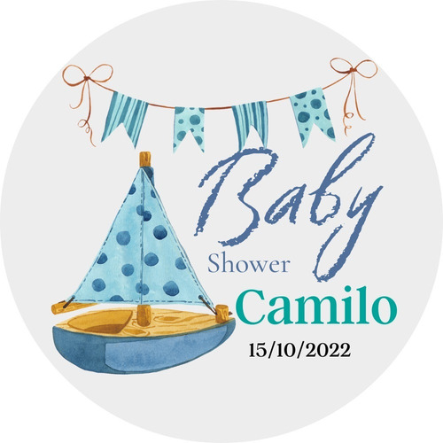 120 Sticker Etiqueta Baby Shower Personalizado