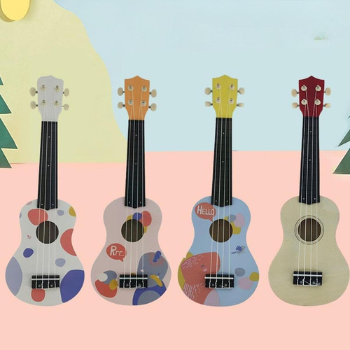 Mini Ukelele De Madera Para Niños De 20,87 Pulgadas, Rosa