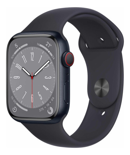 Apple Watch Serie 8 Midnight Gps+ Celular 41mm Cor Da Caixa Preto Cor Da Pulseira Preto Cor Do Bisel Cinza Desenho Da Pulseira Sport