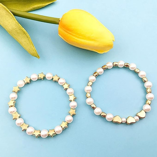 720pcs Cuentas De Perlas Para Pulseras, Joyas, Collares Color Blanco Diámetro 97 Mm Largo 170 Mm