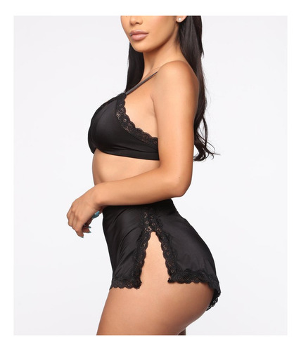 Conjunto De Lencería Con Sujetador De Encaje Para Mujer