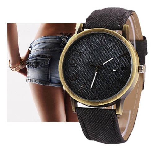 Reloj Geneva Mujer Mezclilla Jeans Romano Moda Dama A514