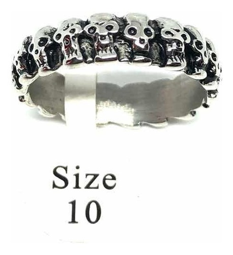 Imagen 2 de 4 de Anillo Acero Inoxidable Calavera #10