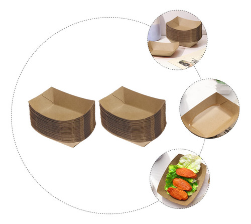 Bandeja De Papel Kraft Para Reuniones De Comida Para Fiestas