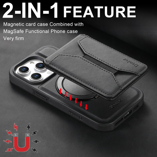 Capa De Couro 2 Em 1 Com Anel Giratório Para Iphone16