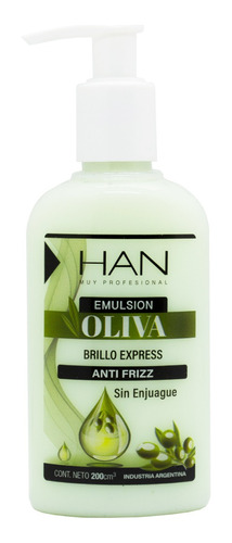 Han Oliva Emulsion Crema Para Peinar Brillo Antifrizz Pelo