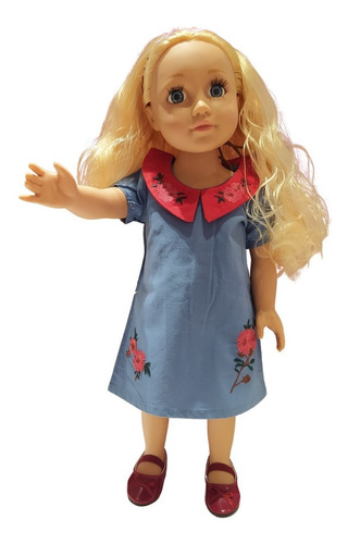 Imagen 2 de 6 de Vestido Muñeca Flores Para El Alma Bordado 45cm Amer Witty