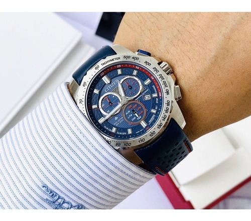 Citizen Moto Series Promaster Mx Bl5571-09l Color de la correa Azul Color del bisel Plata Color del fondo Azul