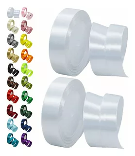 4 Rollos De Listón #9 Una Cara 3.8cm 45mts Colores Varios