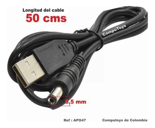Cable Alimentación 5v Usb A Plug Dc 5.5mm Computoys Sas