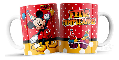 Taza Personalizada Cumpleaños Mickey Mouse Niños P/regalo