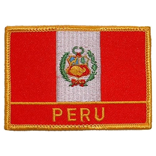 Parche Bordado De Bandera De Perú 2.5 X 3.5 Pulgadas