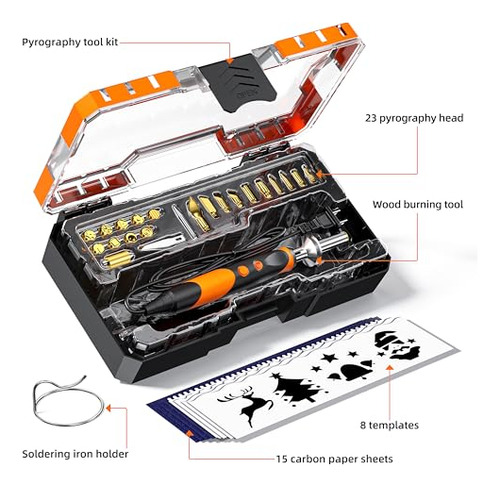 Kit De Pirograbado Profesional Con Accesorios Para Grabado E