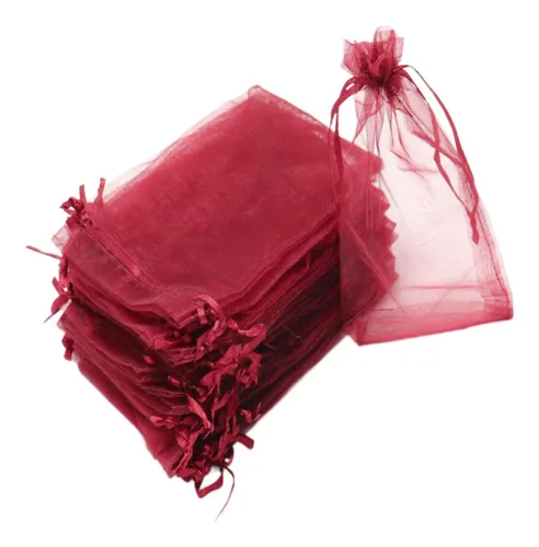 100 Bolsas De Organza Con Cordón, Bolsas De Regalo De