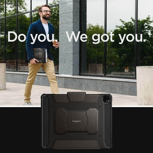 Imagen 4 de 6 de Funda Spigen Rugged Armor Pro iPad Pro 11 Porta Lapiz Gris