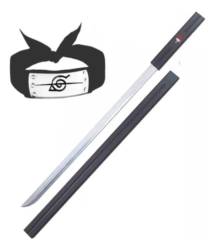 Espada Katana Sasuke Uchiha + Funda + Cinto + Bandana Naruto