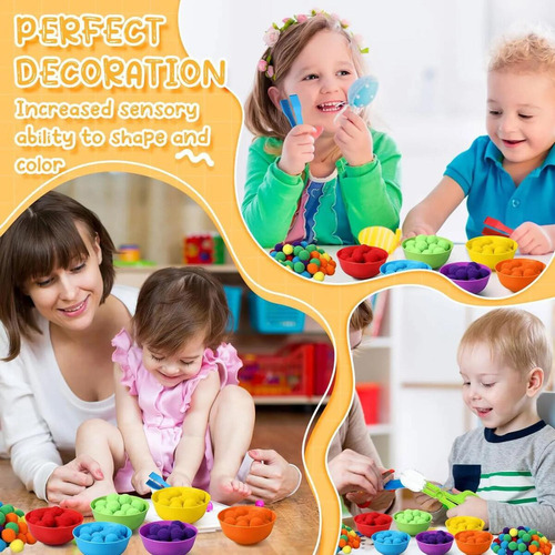 Np Pompones Rainbow Counting Sorting, Juguetes Sensoriales