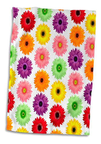 Toalla Con Estampado De Margaritas Gerbera Arcoíris De Color