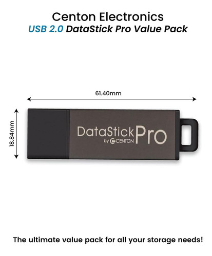 Memoria Usb Centon Electronics Datastick Pro, 2 Gb, Pack De