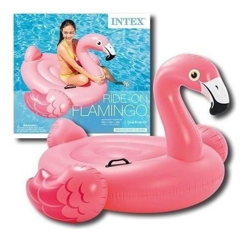 Flamingo Salvavidas Inflable Alberca 142x137 Cm Intex 57558 Rojo