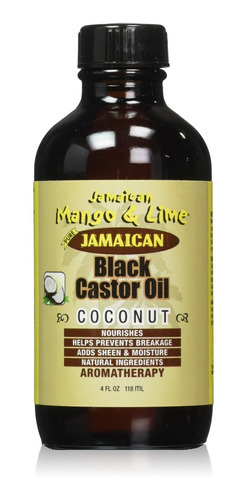 Jamaican Mango & Lime Aceite De Ricino Negro Con Coco, 4 oz