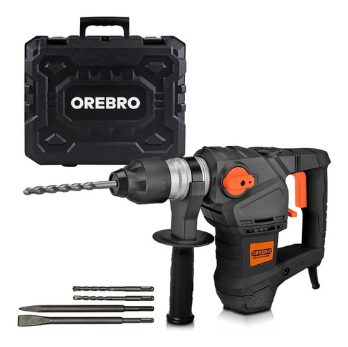 Rotomartillo electroneumático Orebro MT-55PLUS negro y naranja con 1500W de potencia 220V