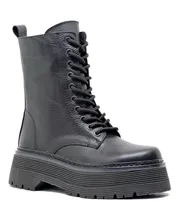 Comprar Borcegos Botas Mujer Cuero Legítimo Cordones Y Cierre