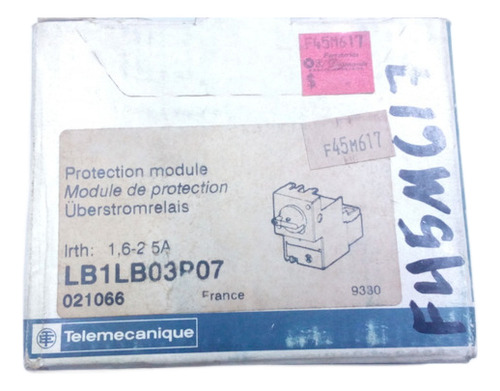 Modulo D/prot P/int 1.6-2.5a Cat Lb1lb03p07 Mca Telemecaniq