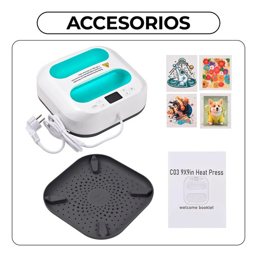 Plancha Multiusos Transfer Sublimación Parche Para Camiseta Blanco/verde