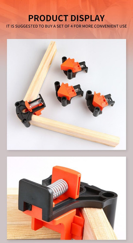 Kit De 4 Herramientas Grampo Sargento Aperto Angular P/ Marc