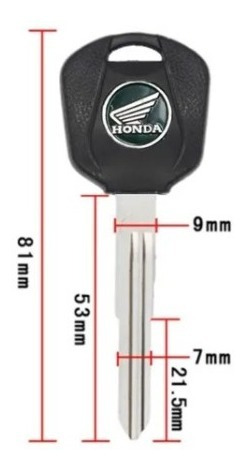 Imagem 3 de 4 de Chave Moto Honda + Chip Hornet Cb600 Cb1000 Nc