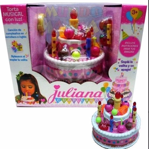 Torta Felíz Cumpleaños Juliana Chica Con Luces Y Sonidos