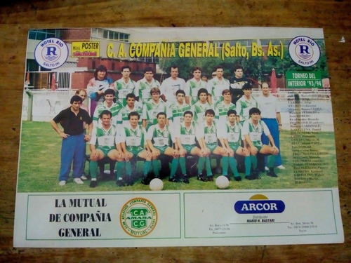 Mini Poster Compañía General Salto Torneo Del Interior 93/94