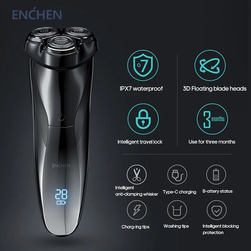 Máquina Afeitar Eléctrica Blackstone3 Usb Enchen, 3d,