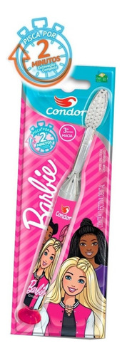 Escova De Dente Infantil Barbie Com Led Pisca 2 Min Menina