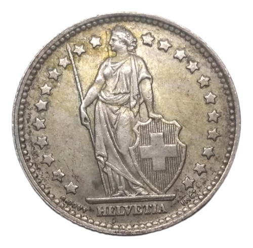 Moneda De Suiza 1  Franco Plata Ley 835 Año 1946