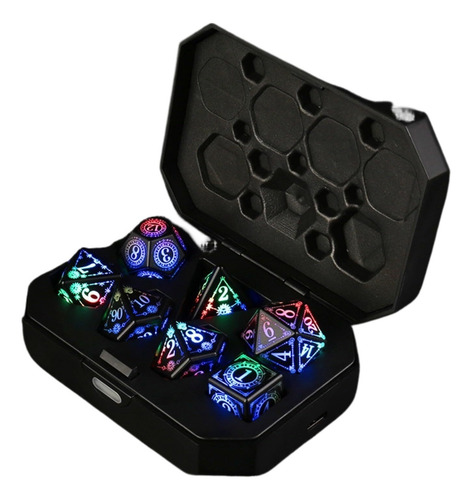 Conj. Dados Led D&d, Rec. C/ Est. Carga, Fiestas