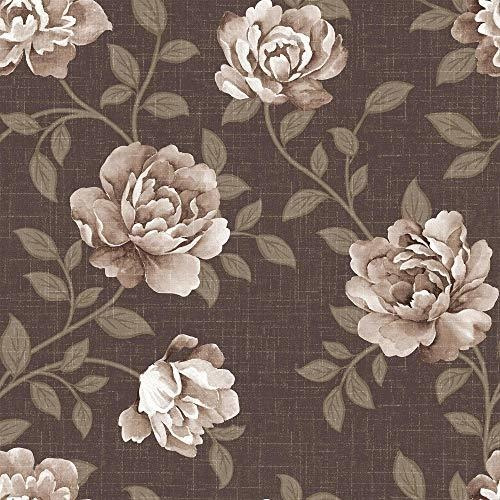 Papel Tapiz - Wallsbyme Peel And Stick Brown Textured Floral