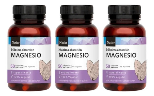 Citrato De Magnesio Cápsulas Natier Vitaminas X50 Sin Tacc 3