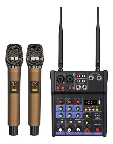Consola Mezcladora De Audio De 4 Canales Micrófonos De 2