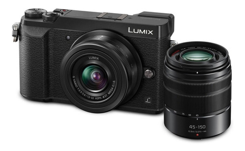 Imagen 1 de 6 de Panasonic Lumix Kit GX85 + lente 12-32mm + lente 45-150mm DMC-GX85W sin espejo color  negro 