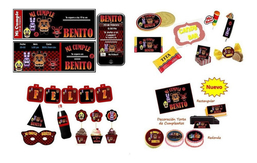 Kit Imprimible Five Nights At Freddys: Candy, Deco, Torta