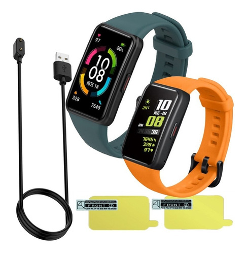 Pack Cargador Para Huawei Honor Band 6 + 2 Correas + 2 Micas