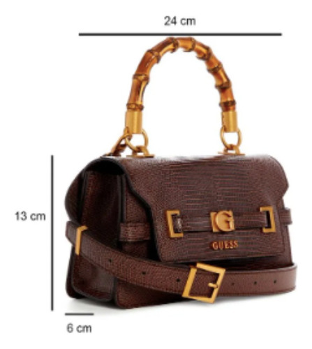 Bolsa Satchel Guess Café Nueva Y Original