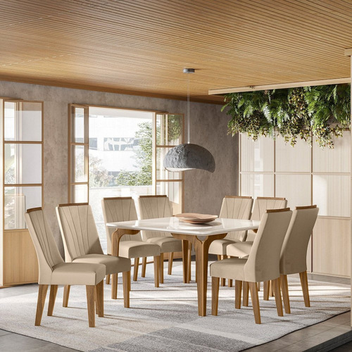 Conjunto Sala De Jantar 136x136cm Tampo Vidro/mdf Quadrado