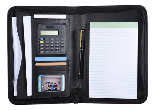 Portafolio Note Pad, Carpeta Para Tarjetas De Notas, Calcula