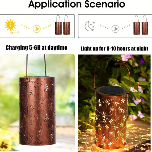 Farol Solar Colgante Con Libélula Impermeable Para Exteriore