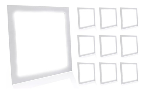 Kit 20 Painel Plafon 25w Led Quadrado Embutir Branco Frio